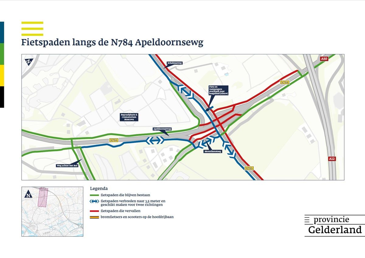Wegenkaart Werkzaamheden N784 Apeldoornseweg Provincie Gelderland
